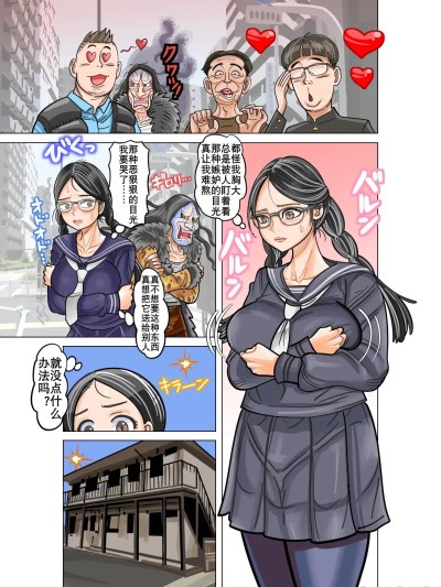 （K记翻译） [jpeg] 地味な巨乳女学生と巨乳好きおじさんの体入れ替わり